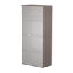 Bibliothèque haute Trend - L80xP35xH180 cm - 2 portes en verre dépoli - imitation frêne Toscan