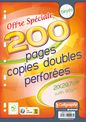 Calligraphe - copies doubles sous film - 200 pages - A4 - grands carreaux (Seyes) - perforées