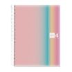 Notebook Aurora, Couverture souple, A4, quadrillage 5x5 mm, 120 feuilles de 4 couleurs, Miquelrius, West Bay.