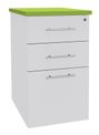 Caisson HT bureau - steely/stelly manager - Profondeur 60 cm - blanc perle - top vert