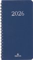 Agenda de poche spiralé Galway - 1 semaine sur 2 pages - 9,5 x 17 cm - bleu marine - Oberthur