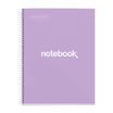 Notebook Emotions, Couverture rigide, A4, lignes horizontales 7 mm, 120 feuilles de 5 couleurs, Miquelrius, Lavande.