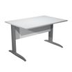 Bureau droit Trend - L140 - Pieds métals - plateau gris - pied anthracite