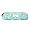 Trousse rectangulaire Rainbow- 2 compartiments- vert turquoise- Pol Fox