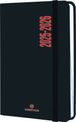 Agenda à élastique Alabama - 1 jour par page - 12,5 x 17,5 cm - noir et rouge - Oberthur