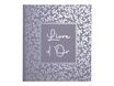 Exacompta Autentik - Livre d'or - 210 x 190 mm - 70 feuilles / 140 pages - papier blanc - motif floral - couverture grise et bleue - carton recouvert de papier