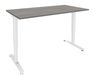 Bureau LEVEL - Bureau éléctrique - L120 - pied blanc - plateau Imitation Chêne gris