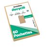 Bureau Vallée Recyclé - 60 Pochettes AA - 22,9 x 32,4 cm - brun