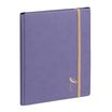 Agenda de bureau Cléa All in One Horizons 20S Visuel spiralé - 1 semaine sur 2 pages  + 1 carnet de notes ligné -15 x 21 cm - Violet/Or - Exacompta