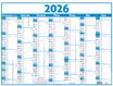 Calendrier Classique - 7 mois par face - 320 x 420 mm - bleu - Oberthur