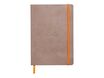 Rhodiarama - Cahier de notes - lien parfait - A5 (148 x 210 mm) - 80 feuilles / 160 pages - papier ivoire - petits carreaux - couverture taupe