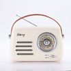 Halterrego - Radio vintage - Bluetooth, Radio FM, lecteur USB, Aux In Aux IN - Batterie rechargeable - blanc crème