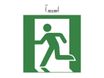 Exacompta - Pictogramme - évacuation (flèche gauche) - 200 x 200 mm - vert