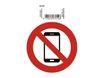Exacompta - Pictogramme - utilisation des téléphones portables interdite - 100 x 100 mm - rouge