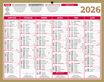 Calendrier bancaire année civile BOUCHUT "Lunor" 21 x 26,5 cm coloris or Pefc 70 %