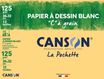 Canson C à grain - Pochette papier à dessin - 12 feuilles - 24 x 32 cm - 125 gr - blanc