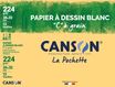Canson C à grain - Pochette papier à dessin - 12 feuilles - 24 x 32 cm - 224 gr - blanc