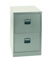 Classeur métallique monobloc professionnels - 2 tiroirs - H71 x L41 x P62 cm - beige