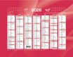 Quo Vadis - Calendrier bancaire 7 mois par face - 13,5 x 18 cm - rouge