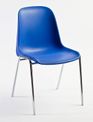 Chaise CHARLOTTE - pieds chromés sans accroche - bleu