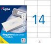 Apli Agipa - 1400 Étiquettes adhésives blanches multi-usages - 105 x 42,4 mm - coins droits - réf 101046