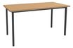 Table de réunion Rectangulaire - 120 x 60 cm - Pieds carrés anthracite - imitation hêtre