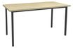 Table de réunion Rectangulaire - 120 x 60 cm - Pieds carrés anthracite - imitation érable