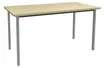 Table de réunion Rectangulaire - 120 x 60 cm - Pieds carrés aluminium - imitation érable