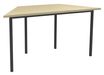 Table de réunion Trapèze - 120 x 60 cm - Pieds carrés anthracite - imitation Erable