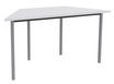 Table de réunion Trapèze - 120 x 60 cm - Pieds carrés aluminium - Blanc perle
