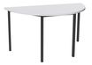 Table de réunion Demi-lune - 120 x 60 cm - Pieds carrés anthracite - Blanc perle