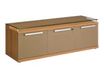 Banc SLIVER - L135 x H46 x P45 - 1 tiroir pour dossiers suspendus et 2 portes - Noyer et bronze