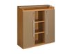 Rangement mi-hauteur SLIVER - L120 x H125 x P45 - 2 portes battantes - Noyer et bronze
