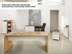Bureau bois SLIVER - 190 cm - Pieds panneaux - Chêne fil et blanc