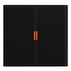 Armoire mi-haute à rideaux EASY OFFICE - 110 x 104 x 41,5 cm - Corps et rideaux noir - Poignée orange