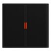 Armoire mi-haute à rideaux EASY OFFICE - 110 x 104 x 41,5 cm - Corps et rideaux noir - Poignée rouge