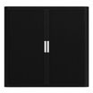 Armoire mi-haute à rideaux EASY OFFICE - 110 x 104 x 41,5 cm - Corps et rideaux noir - Poignée blanche