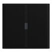 Armoire mi-haute à rideaux EASY OFFICE - 110 x 104 x 41,5 cm - Corps et rideaux noir - Poignée anthracite