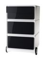 Caisson de bureau mobile EASYBOX - 2 tiroirs et 2 plumiers - Noir