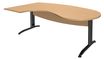 Bureau compact manager retour à gauche IDRA - 200 cm - pieds anthracite - Hêtre (pied de renfort obligatoire à rajouter - non inclus)