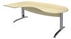 Bureau compact manager retour à gauche IDRA - 200 cm - pieds alu - Érable (pied de renfort obligatoire à rajouter - non inclus)