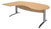 Bureau compact manager retour à gauche IDRA - 200 cm - pieds alu - Hêtre (pied de renfort obligatoire à rajouter - non inclus)