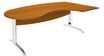 Bureau compact manager retour à droite IDRA - 200 cm - Pied blanc - Merisier (Pieds de renfort obligatoire à rajouter - non inclus)