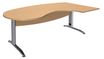 Bureau compact manager retour à droite IDRA - 200 cm - pieds alu - Hêtre (pied de renfort obligatoire à rajouter - non inclus)