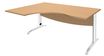Bureau compact à gauche IDRA - L180 cm - Pieds blanc - Plateau imitation Hêtre (Pieds de renfort obligatoire à rajouter - non inclus)