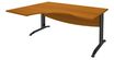 Bureau compact à gauche IDRA - L180 cm - Pieds anthracite - plateau imitation Merisier (Pieds de renfort obligatoire à rajouter - non inclus)