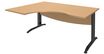 Bureau compact à gauche IDRA - L180 cm - Pieds anthracite - Plateau imitation Hêtre (Pieds de renfort obligatoire à rajouter - non inclus)