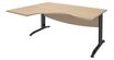 Bureau compact à gauche IDRA - L180 cm - Pieds anthracite - plateau imitation Chêne clair (Pieds de renfort obligatoire à rajouter - non inclus)