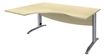 Bureau compact à gauche IDRA - L180 cm - Pieds alu - plateau imitation Erable (Pieds de renfort obligatoire à rajouter - non inclus)