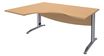 Bureau compact à gauche IDRA - L180 cm - Pieds alu - Plateau imitation Hêtre (Pieds de renfort obligatoire à rajouter - non inclus)